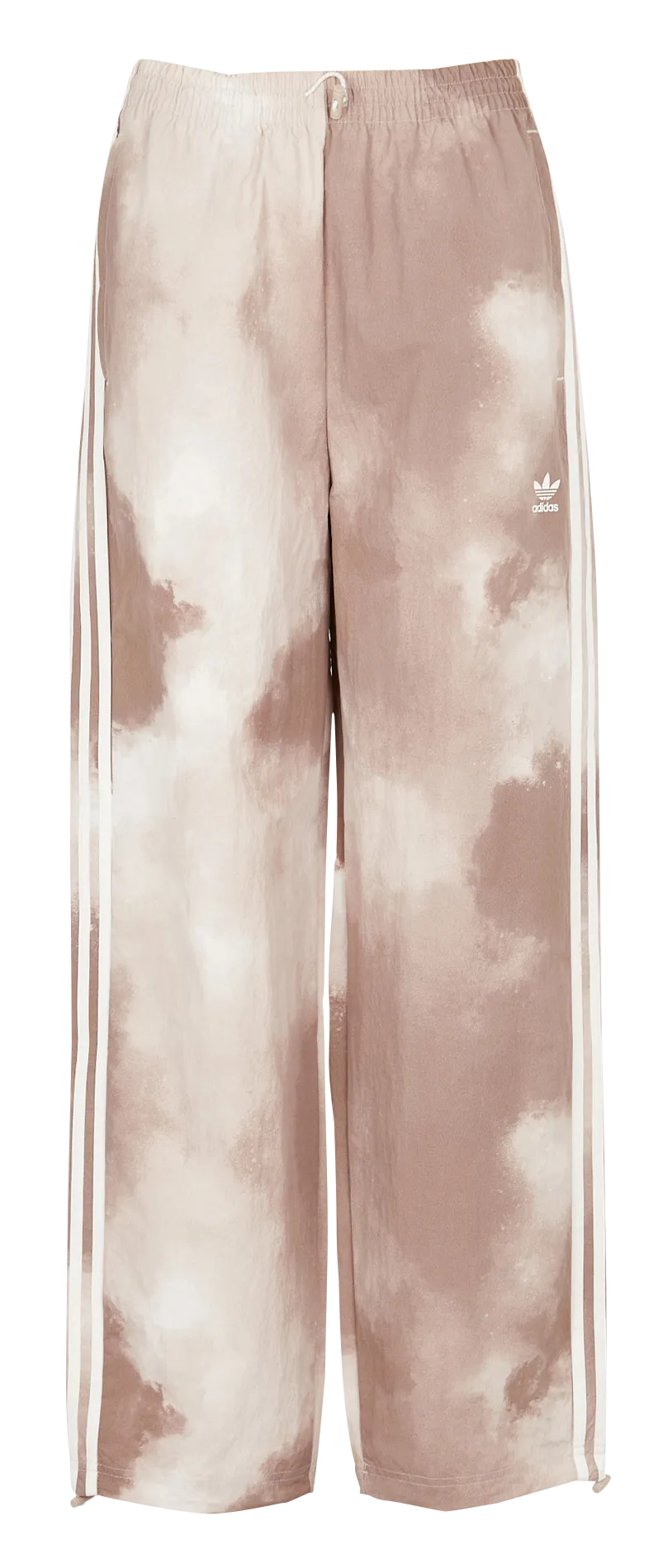 Pantalón ancho estampado en beige