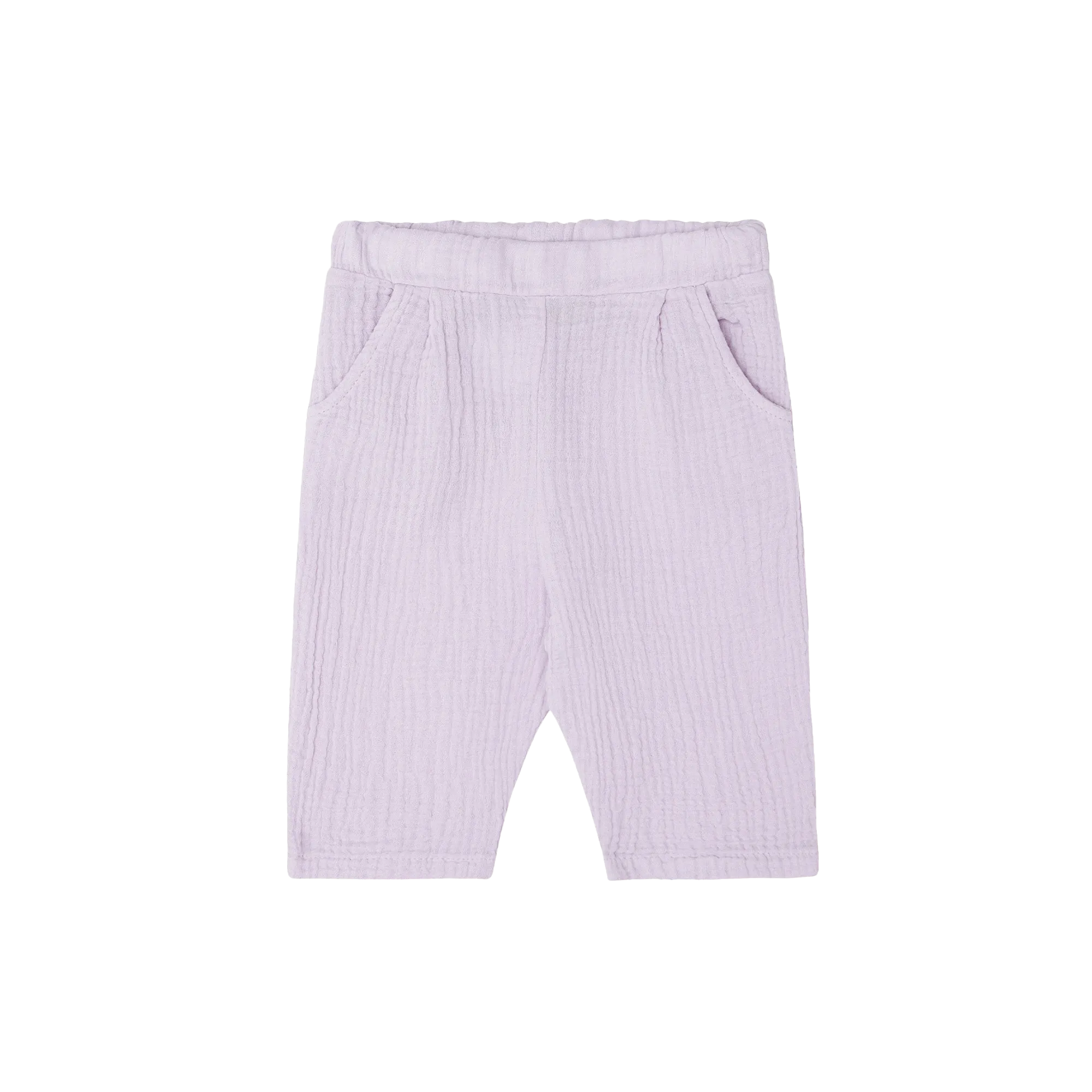 Pantalón recto de algodón en violeta