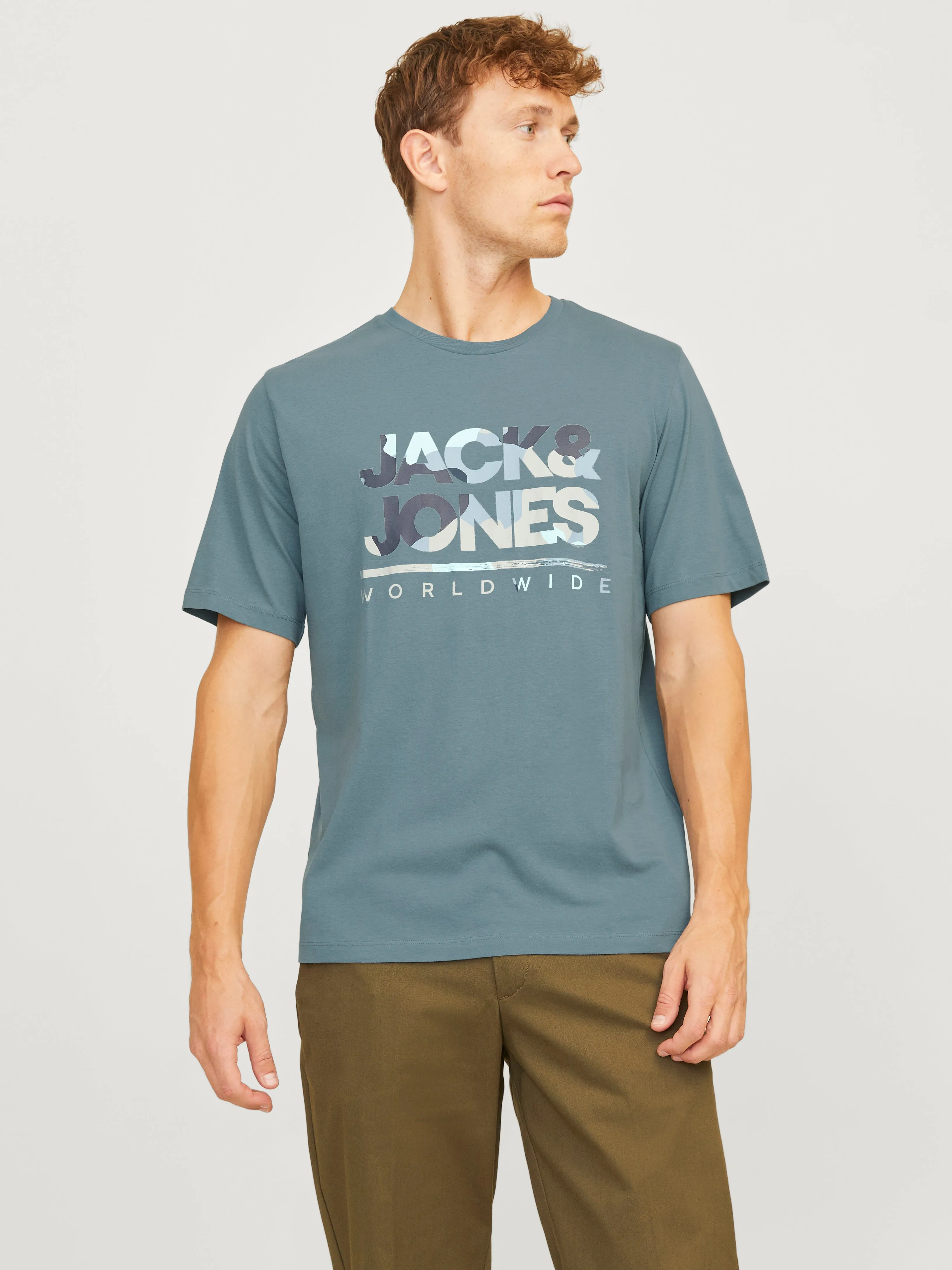 Paquete de 3 Camiseta Logotipo Cuello redondo | Azul intermedio | Jack & Jones®