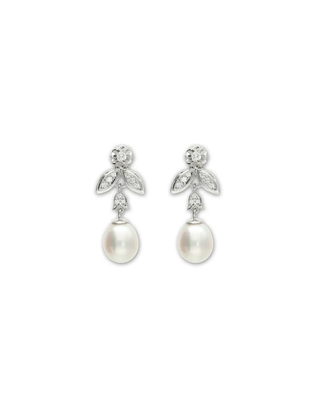 Pendientes Plata, Circonitas Y Perla
