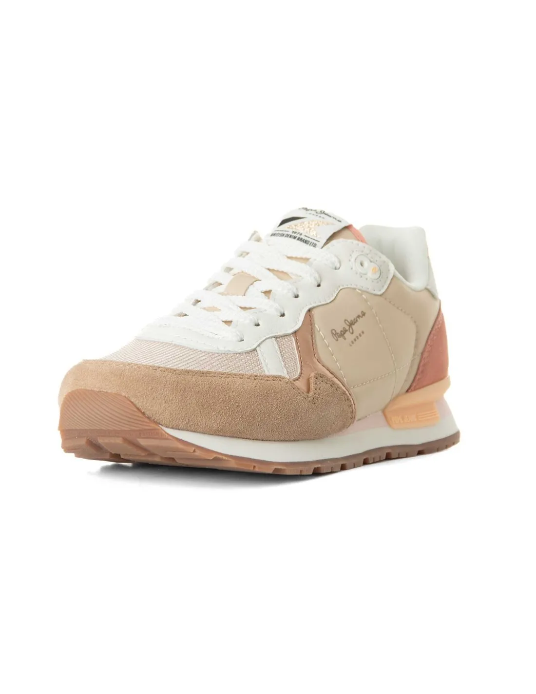 PEPE JEANS  ZAPATILLAS BEIGE BRIT MIX PLS40012 MUJER