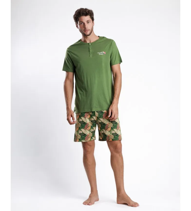 Pijama Manga Corta Apres Sleep verde