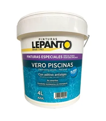 PINTURA PARA PISCINAS DE BASE AL AGUA LEPANTO VERO  AZUL 15L