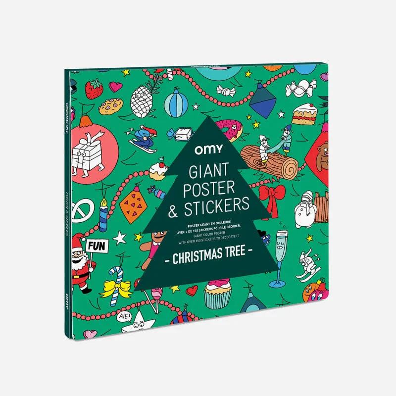 Poster XL Arbol de Navidad colorea y decora 100x70 · OMY