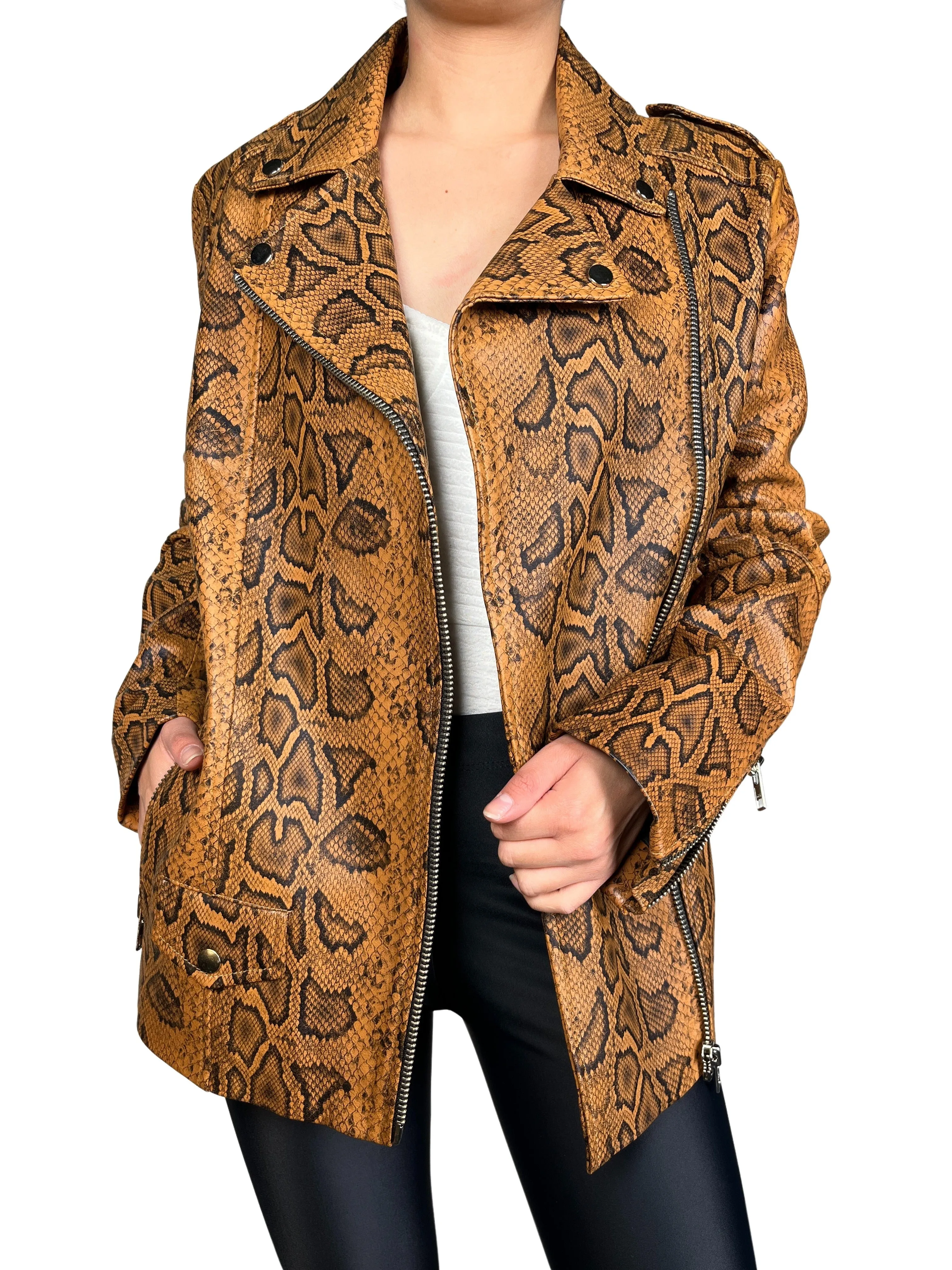 QÜINA Chaqueta Cuero Snake
