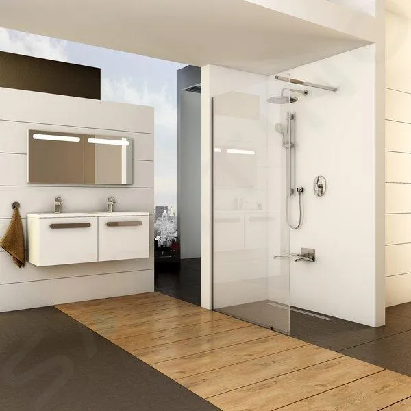 RAVAK WALKIN  MAMPARA DE DUCHA WALKIN WALL 100, 100X200 CM, NEGRO/CRISTAL TRANSPARENTE GW9WA0300Z1