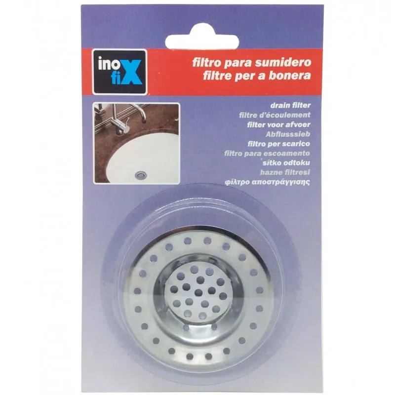 REJILLA FILTRO SUMIDERO INOFIX EN BLANCO Y ACERO Ø5272 MM Y Ø4262 MM