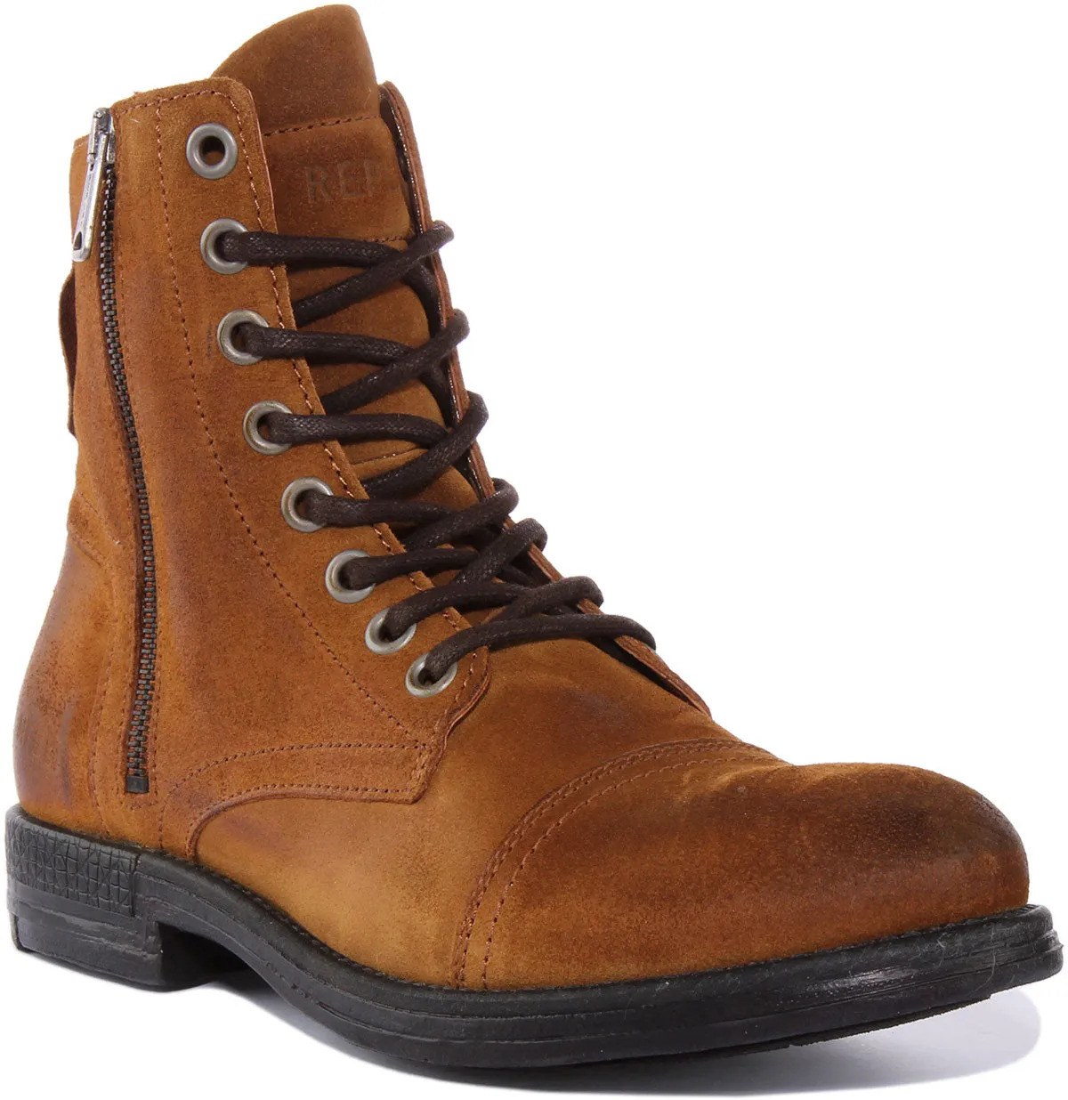 Replay Pack Suede Botín de piel de ante con cordones para hombre en bronceado