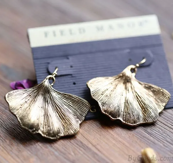 Retro Ginkgo Leaf Art Ear Drops