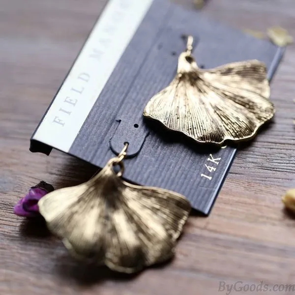 Retro Ginkgo Leaf Art Ear Drops