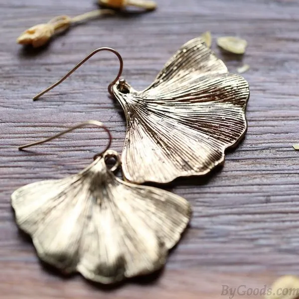 Retro Ginkgo Leaf Art Ear Drops