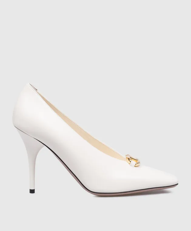 Valentino White leather boat shoes with VLogo logo