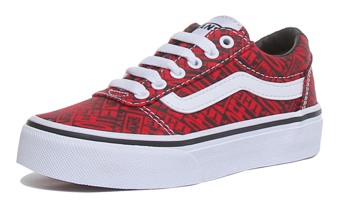 Vans Ward Old Skool Zapatillas de deporte con cordones para niños en negro blanco