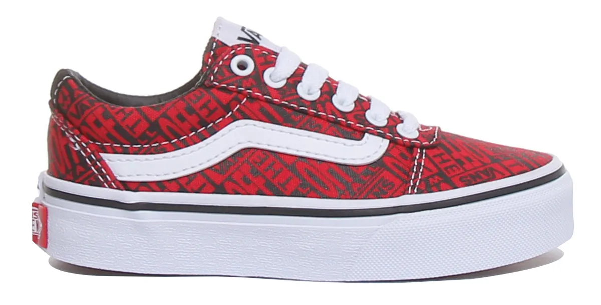 Vans Ward Old Skool Zapatillas de deporte con cordones para niños en negro blanco