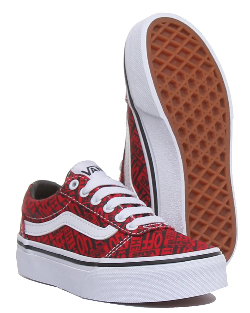 Vans Ward Old Skool Zapatillas de deporte con cordones para niños en negro blanco