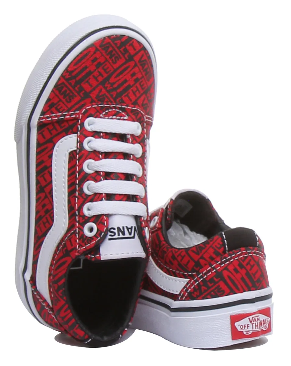 Vans Ward Old Skool Zapatillas de deporte con cordones para niños en negro blanco
