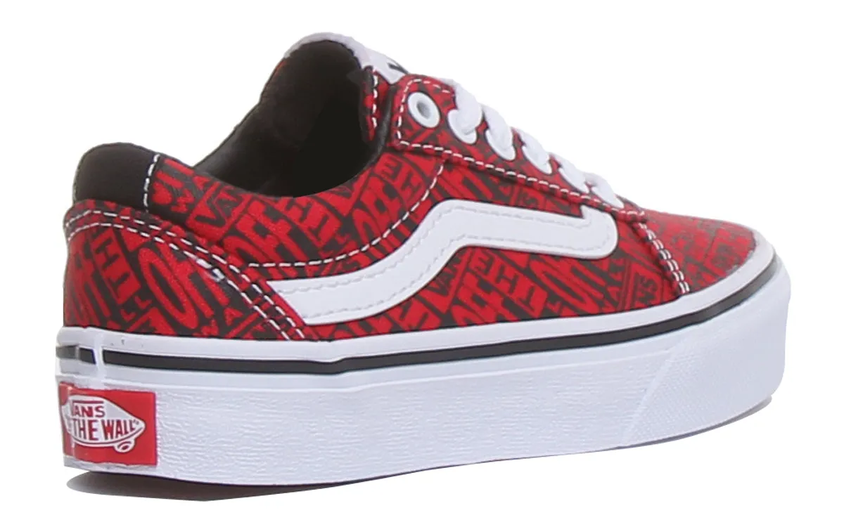 Vans Ward Old Skool Zapatillas de deporte con cordones para niños en negro blanco