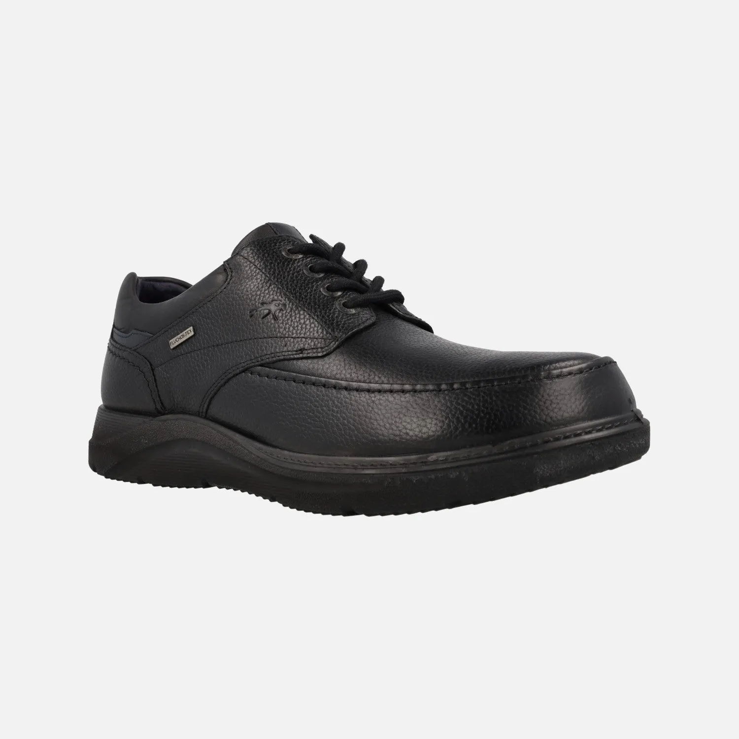 Zapatos de cordones Denver en piel negra con membrana impermeable